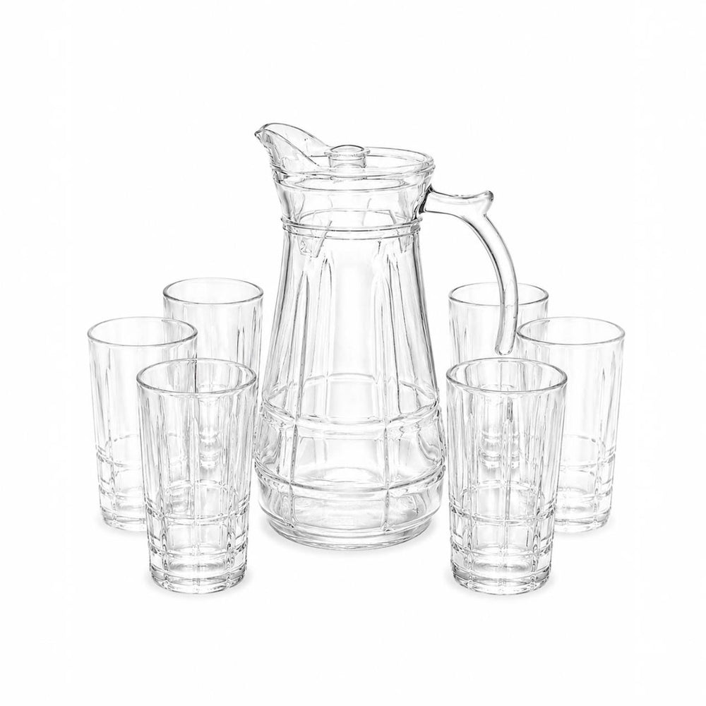 Juego de Jarra de Vidrio con Vasos Altos LUMINA