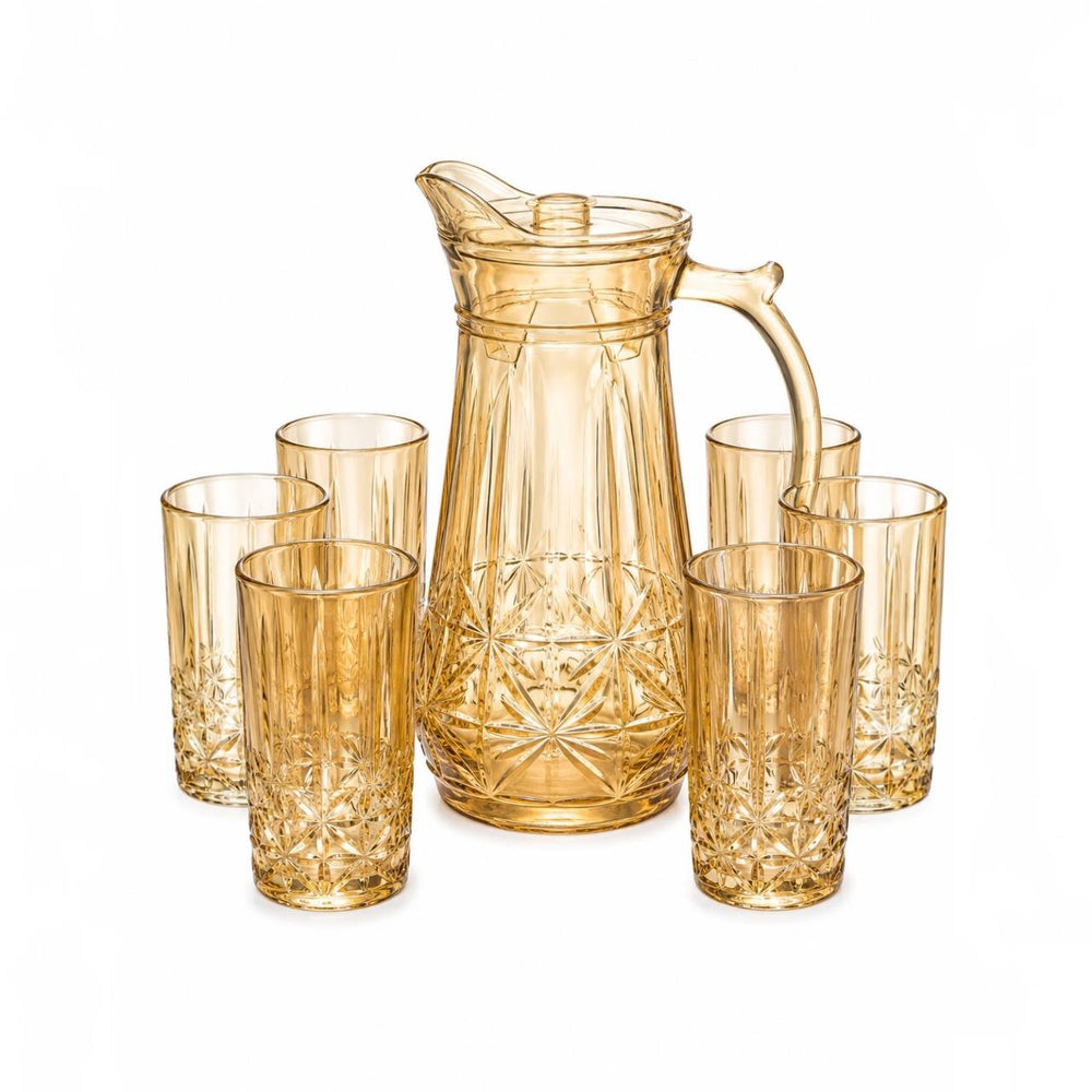 Juego de Jarra de Vidrio con Vasos Altos PUREZA