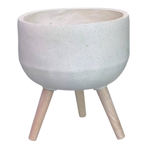 Macetero con Patas de Madera Grande