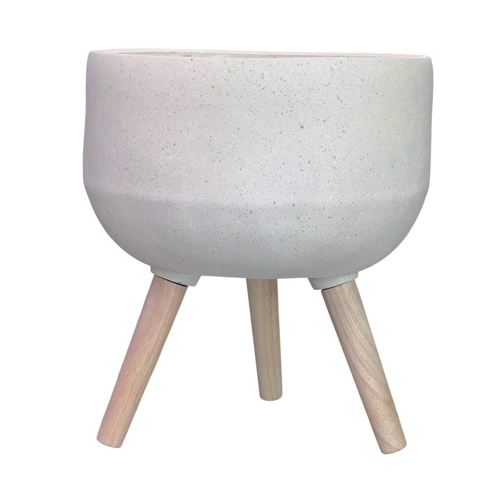 Macetero con Patas de Madera Grande