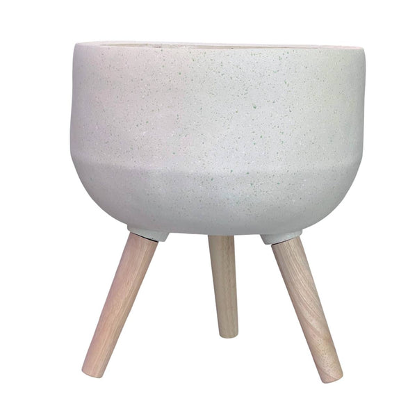 Macetero con Patas de Madera Grande