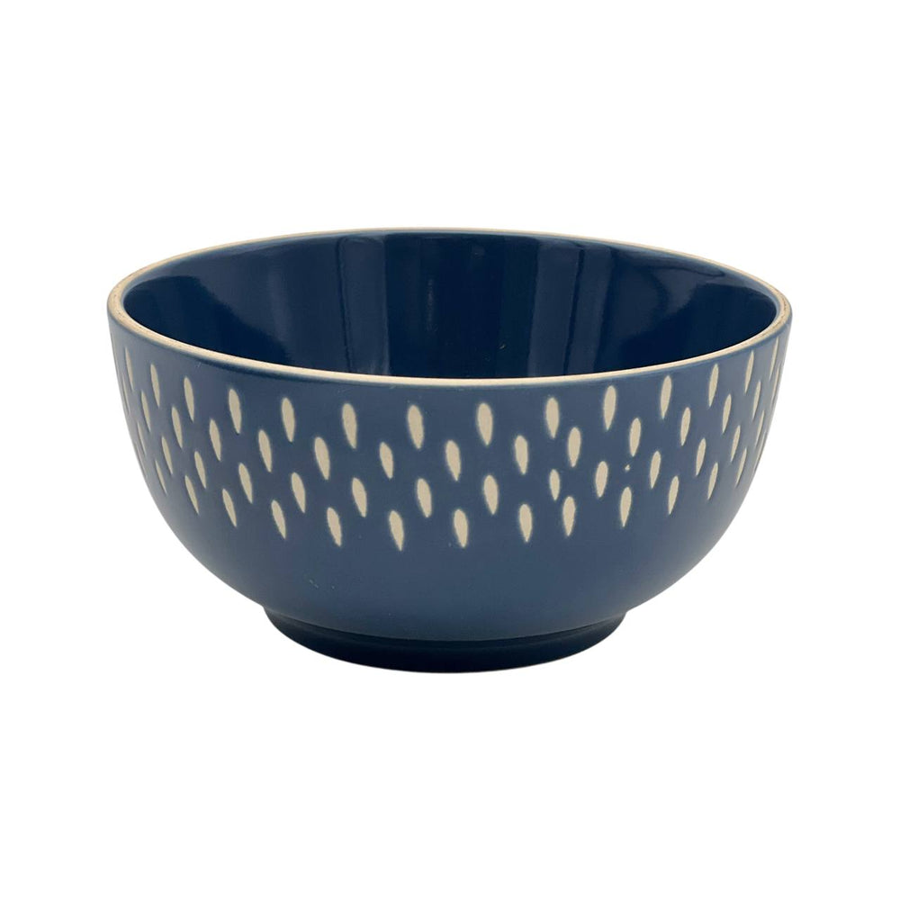 Plato Hondo Azul Gotas Esmaltado 15cm