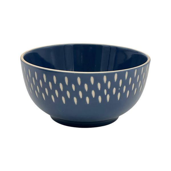 Plato Hondo Azul Gotas Esmaltado 15cm