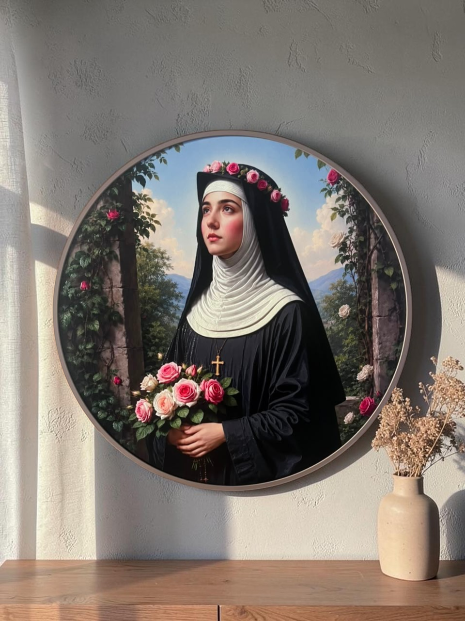 Cuadro Virgen Santa Rosa de Lima Redondo