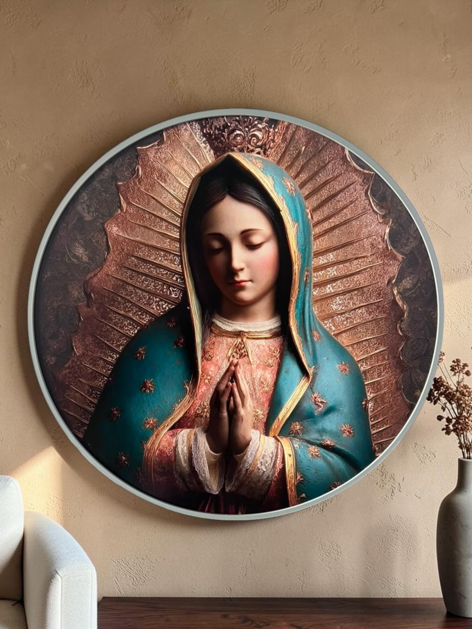 Cuadro Virgen de Guadalupe Redondo