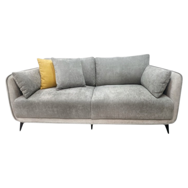 Sofa 3 Pustos Color AMBAR PLATA - PLOMO