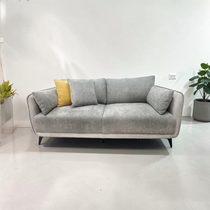 Sofa 3 Pustos Color AMBAR PLATA - PLOMO