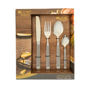 Set de Cubiertos 24 Piezas Plateado Calado