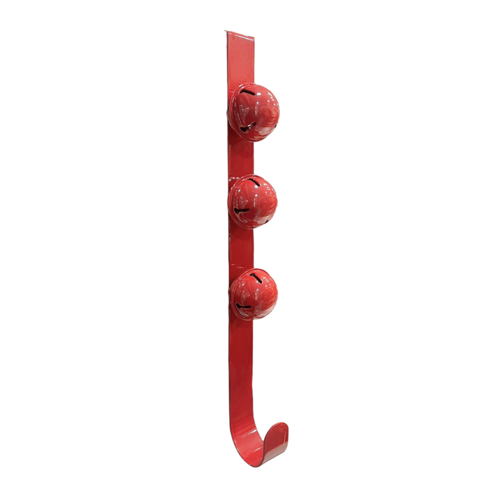 Colgador de Corona para Puerta CASCABELES ROJOS